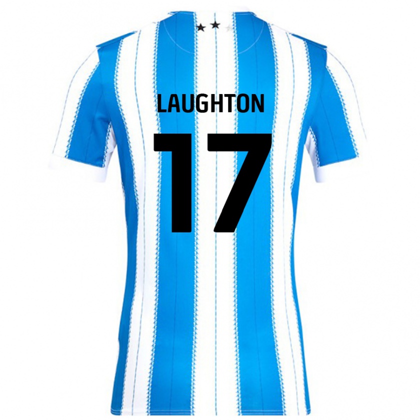 Kandiny Niño Camiseta Zoe Laughton #17 Azul Blanco 1ª Equipación 2024/25 La Camisa