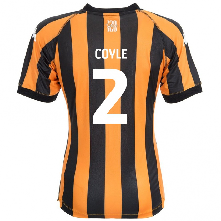 Kandiny Kinderen Lewie Coyle #2 Zwart Amber Thuisshirt Thuistenue 2024/25 T-Shirt België