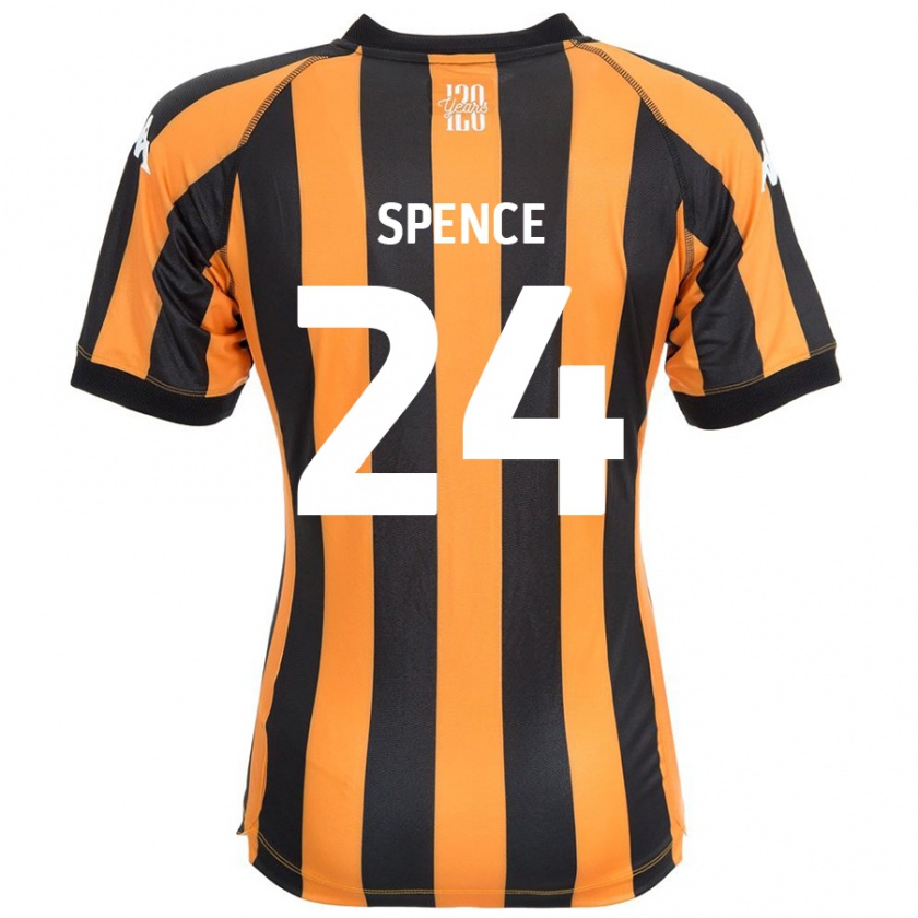 Kandiny Niño Camiseta Emily Spence #24 Negro Ámbar 1ª Equipación 2024/25 La Camisa