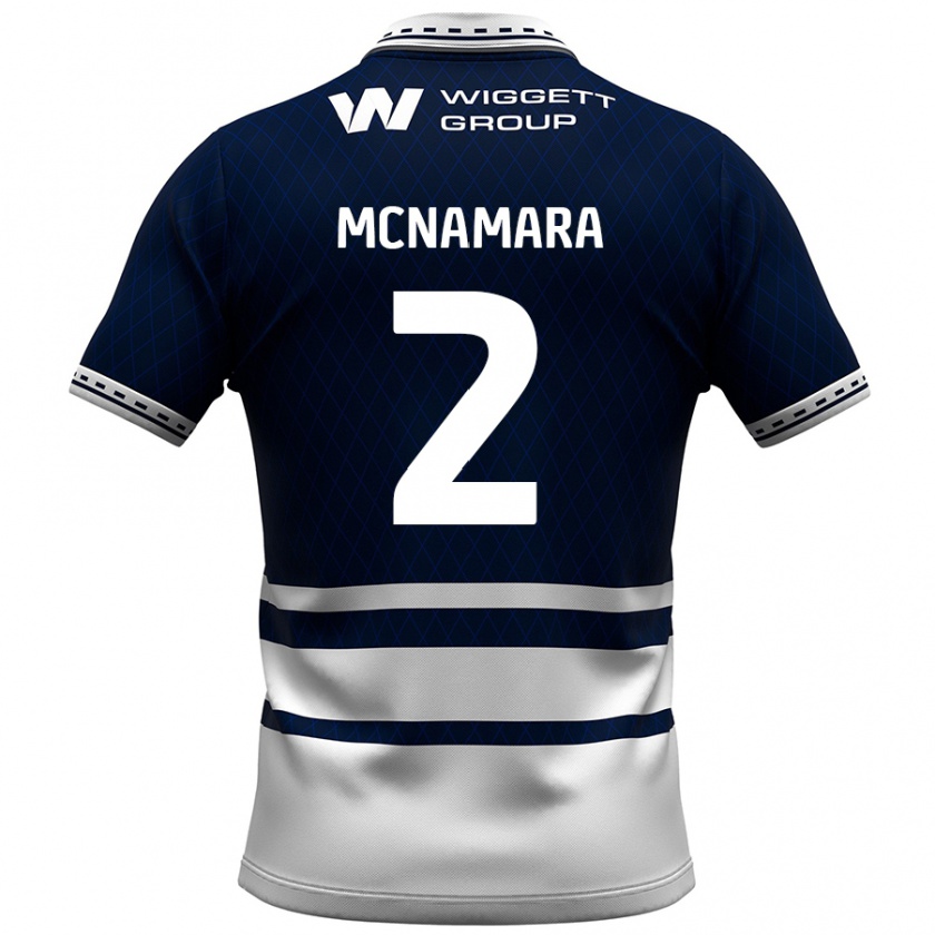 Kandiny Niño Camiseta Danny Mcnamara #2 Azul Marino Blanco 1ª Equipación 2024/25 La Camisa México