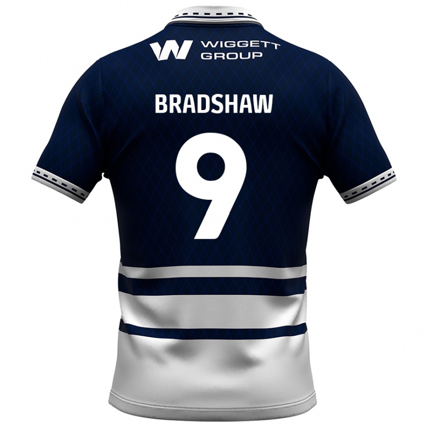 Kandiny Kinderen Tom Bradshaw #9 Marineblauw Wit Thuisshirt Thuistenue 2024/25 T-Shirt België