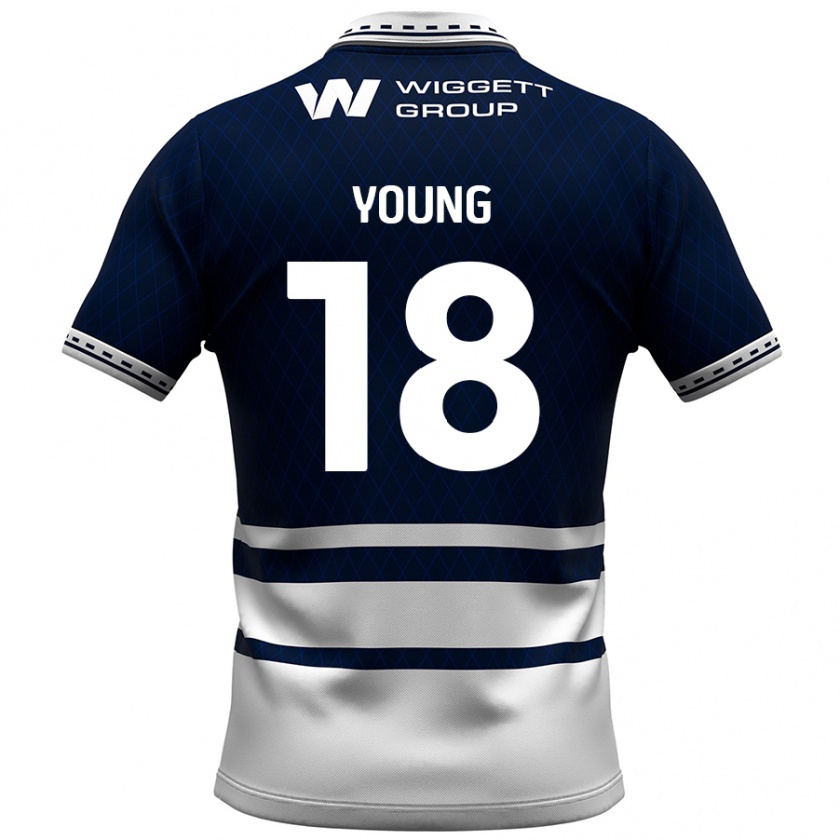 KandinyキッズMichelle Young#18ネイビーブルー ホワイトホームシャツ2024/25ジャージーユニフォーム