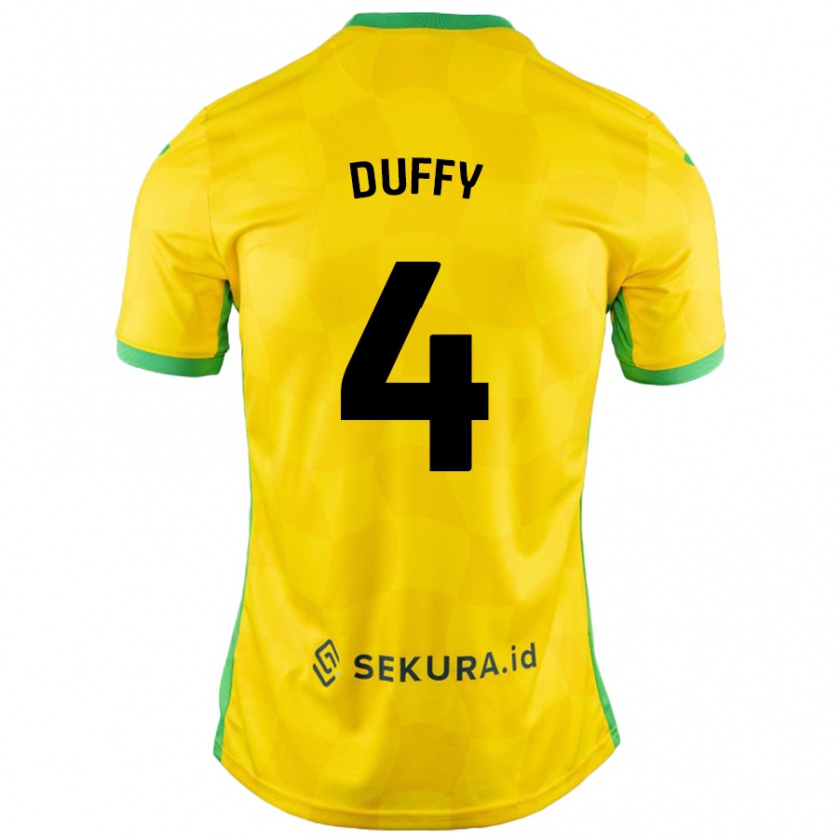 Kandiny Bambino Maglia Shane Duffy #4 Giallo Verde Kit Gara Home 2024/25 Maglietta