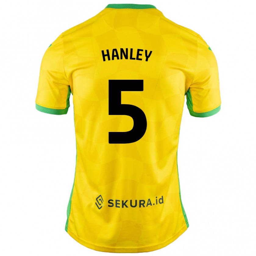 Kandiny Bambino Maglia Grant Hanley #5 Giallo Verde Kit Gara Home 2024/25 Maglietta