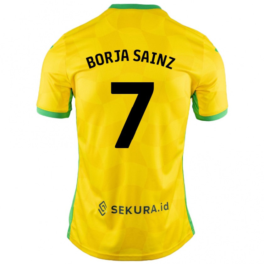 Kandiny Kinderen Borja Sainz #7 Geel Groen Thuisshirt Thuistenue 2024/25 T-Shirt België