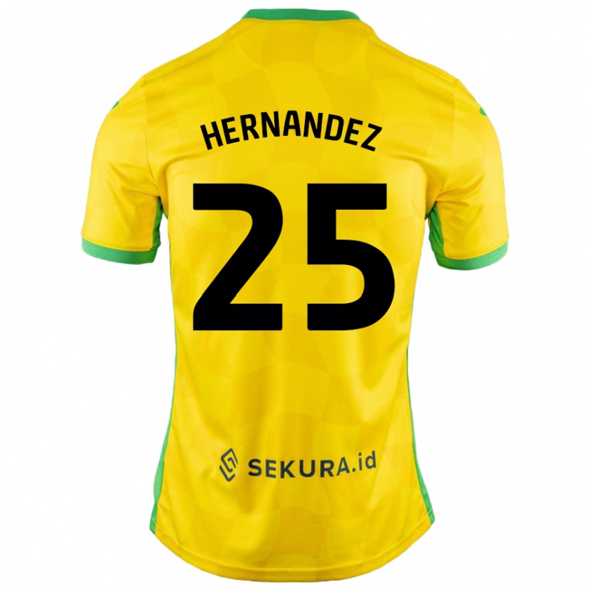 Kandiny Niño Camiseta Onel Hernández #25 Amarillo Verde 1ª Equipación 2024/25 La Camisa México