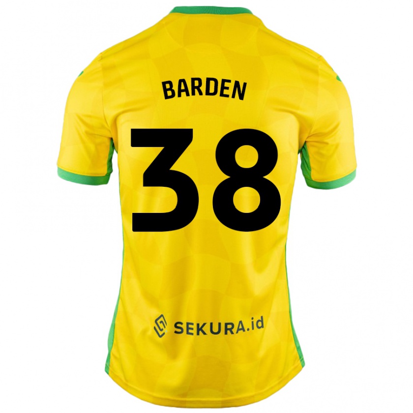 Kandiny Barn Daniel Barden #38 Gul Grön Hemmatröja Matchtröjor 2024/25 Tröjor T-Tröja