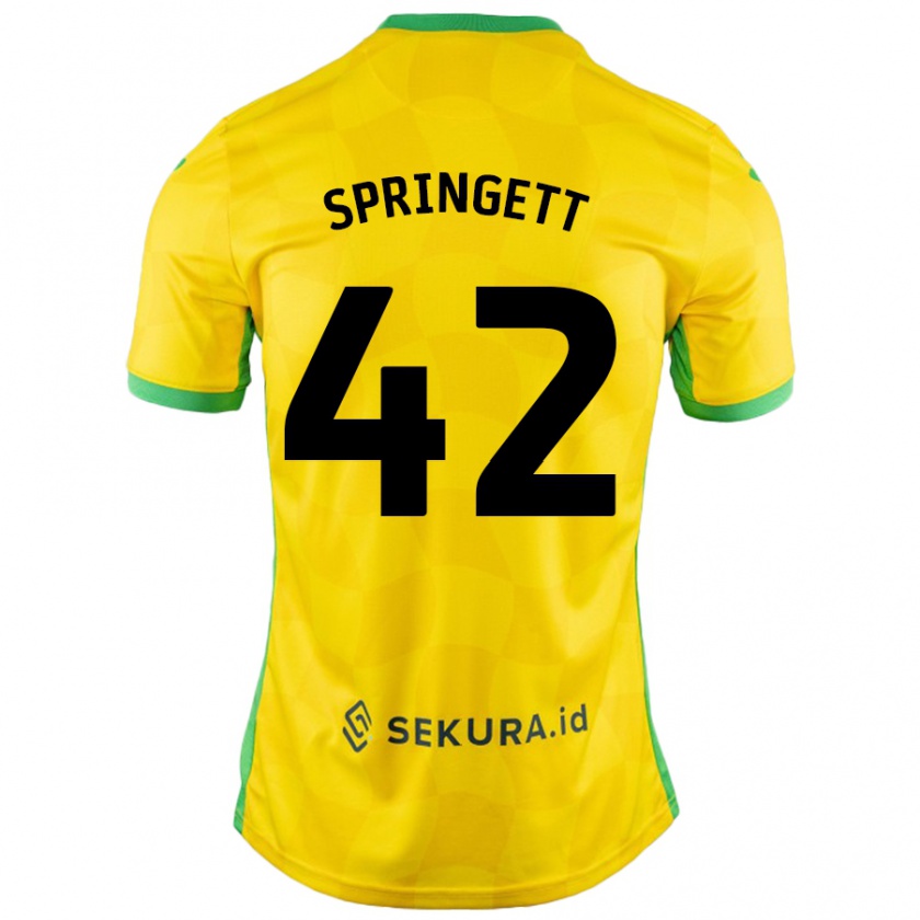 Kandiny Kinder Tony Springett #42 Gelb Grün Heimtrikot Trikot 2024/25 T-Shirt Österreich