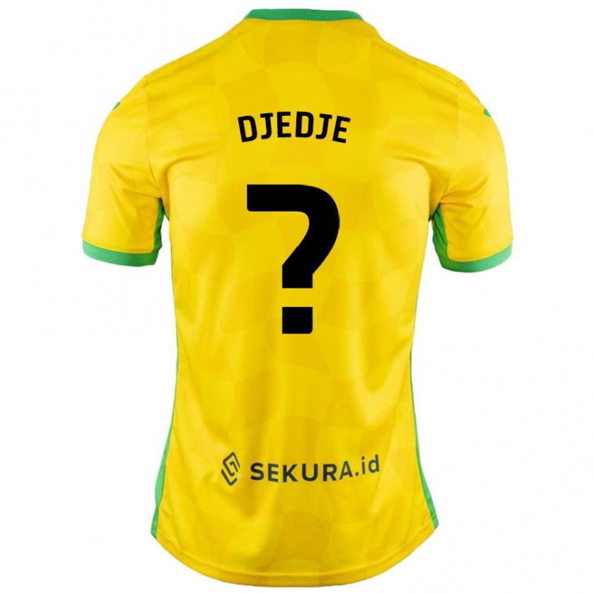 Kandiny Kinderen Uriah Djedje #0 Geel Groen Thuisshirt Thuistenue 2024/25 T-Shirt België