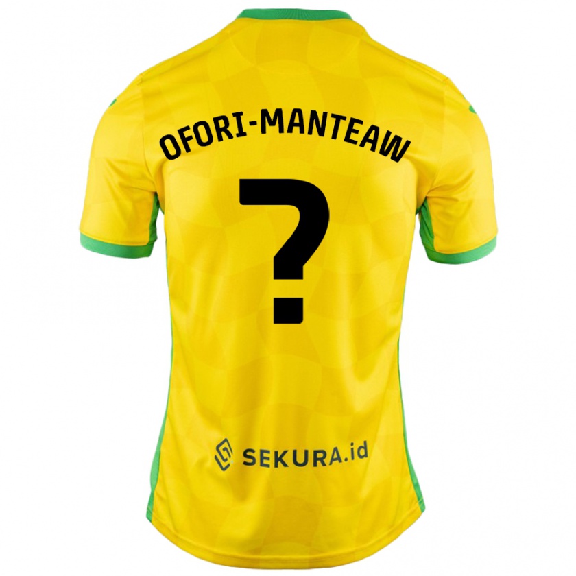 Kandiny Kinderen Lloyd Ofori-Manteaw #0 Geel Groen Thuisshirt Thuistenue 2024/25 T-Shirt België