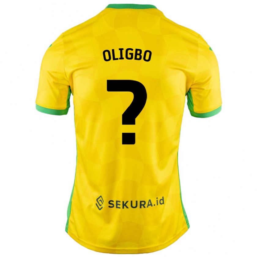 Kandiny Kinderen Finlay Oligbo #0 Geel Groen Thuisshirt Thuistenue 2024/25 T-Shirt België