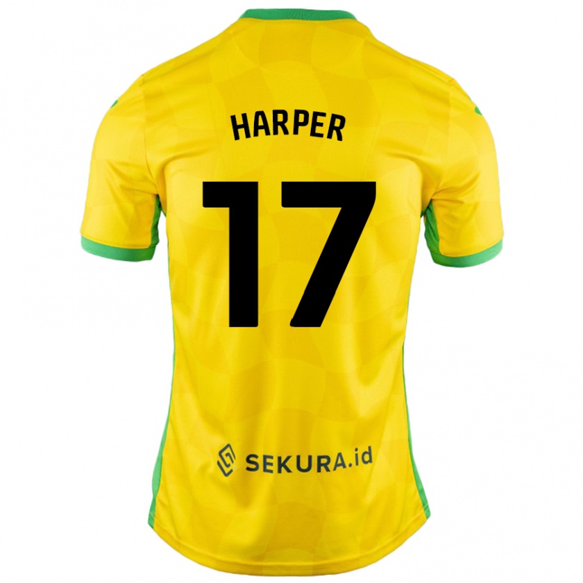 Kandiny Bambino Maglia Jess Harper #17 Giallo Verde Kit Gara Home 2024/25 Maglietta