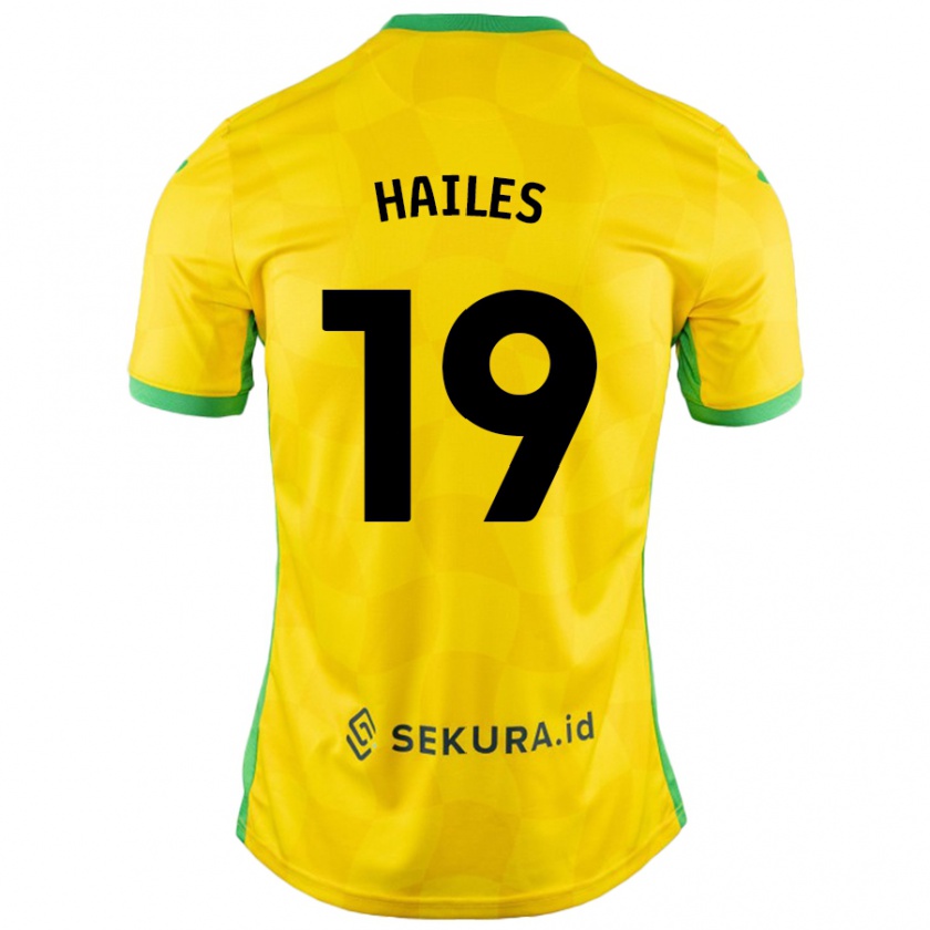 Kandiny Niño Camiseta Lauren Hailes #19 Amarillo Verde 1ª Equipación 2024/25 La Camisa México