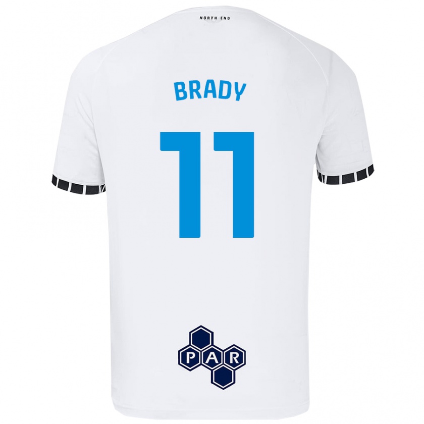 Kandiny Criança Camisola Robbie Brady #11 Branco Principal 2024/25 Camisa Brasil