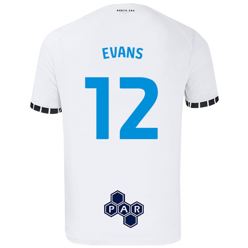 Kandiny Niño Camiseta Ched Evans #12 Blanco 1ª Equipación 2024/25 La Camisa