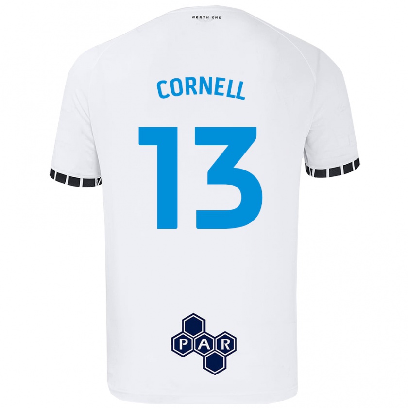 Kandiny Criança Camisola David Cornell #13 Branco Principal 2024/25 Camisa Brasil