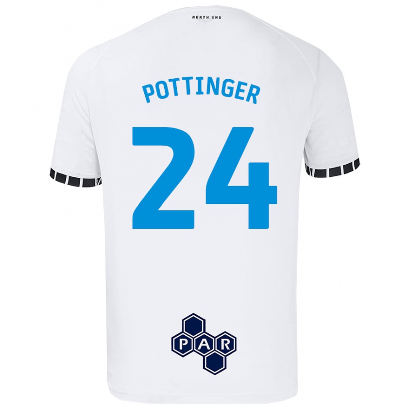 Kandiny Kinder Kaya Pottinger #24 Weiß Heimtrikot Trikot 2024/25 T-Shirt Österreich