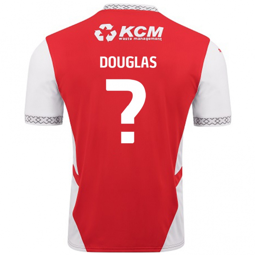 Kandiny Niño Camiseta Hamish Douglas #0 Rojo Blanco 1ª Equipación 2024/25 La Camisa México