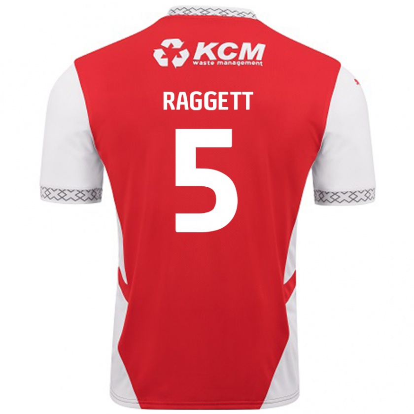 Kandiny Barn Sean Raggett #5 Röd Vit Hemmatröja Matchtröjor 2024/25 Tröjor T-Tröja