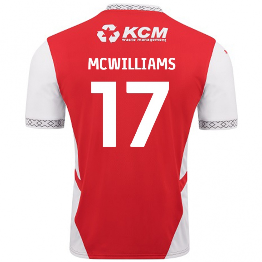 Kandiny Niño Camiseta Shaun Mcwilliams #17 Rojo Blanco 1ª Equipación 2024/25 La Camisa