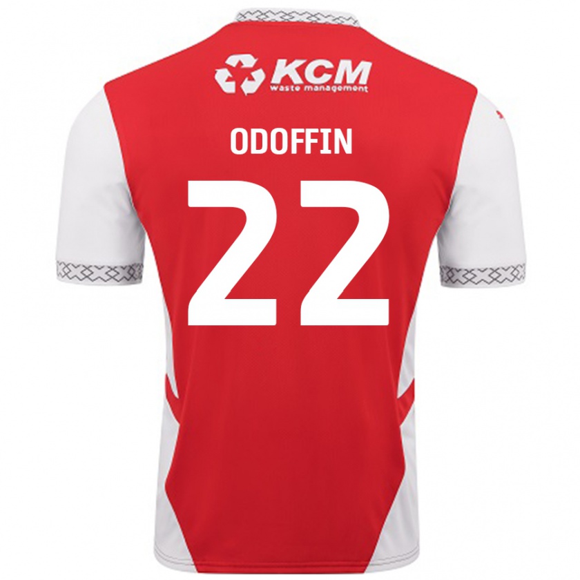 Kandiny Kinderen Hakeem Odoffin #22 Rood Wit Thuisshirt Thuistenue 2024/25 T-Shirt België