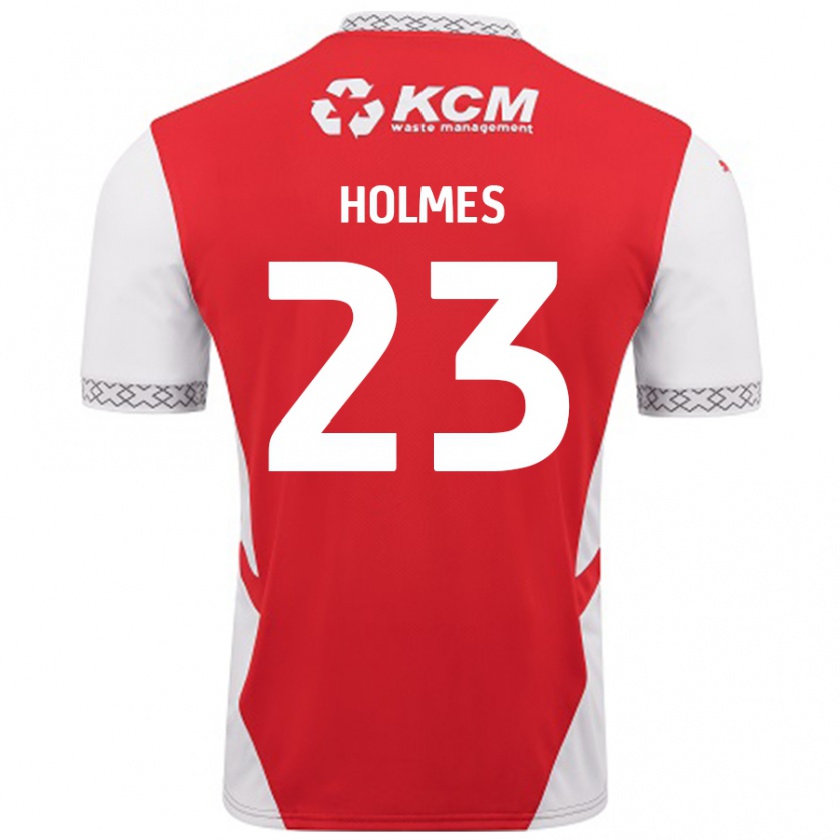 Kandiny Niño Camiseta Jack Holmes #23 Rojo Blanco 1ª Equipación 2024/25 La Camisa