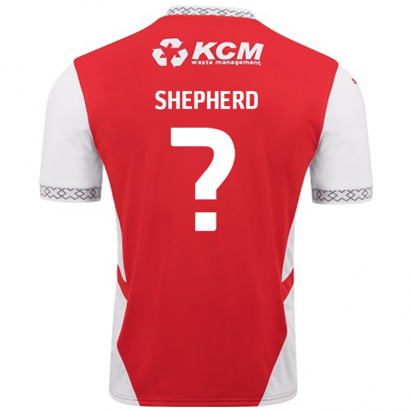 Kandiny Niño Camiseta Tom Shepherd #0 Rojo Blanco 1ª Equipación 2024/25 La Camisa