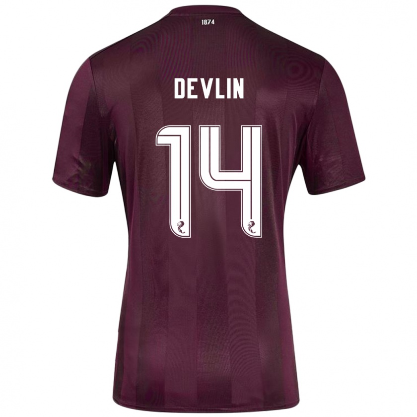 Kandiny Criança Camisola Cammy Devlin #14 Borgonha Principal 2024/25 Camisa Brasil