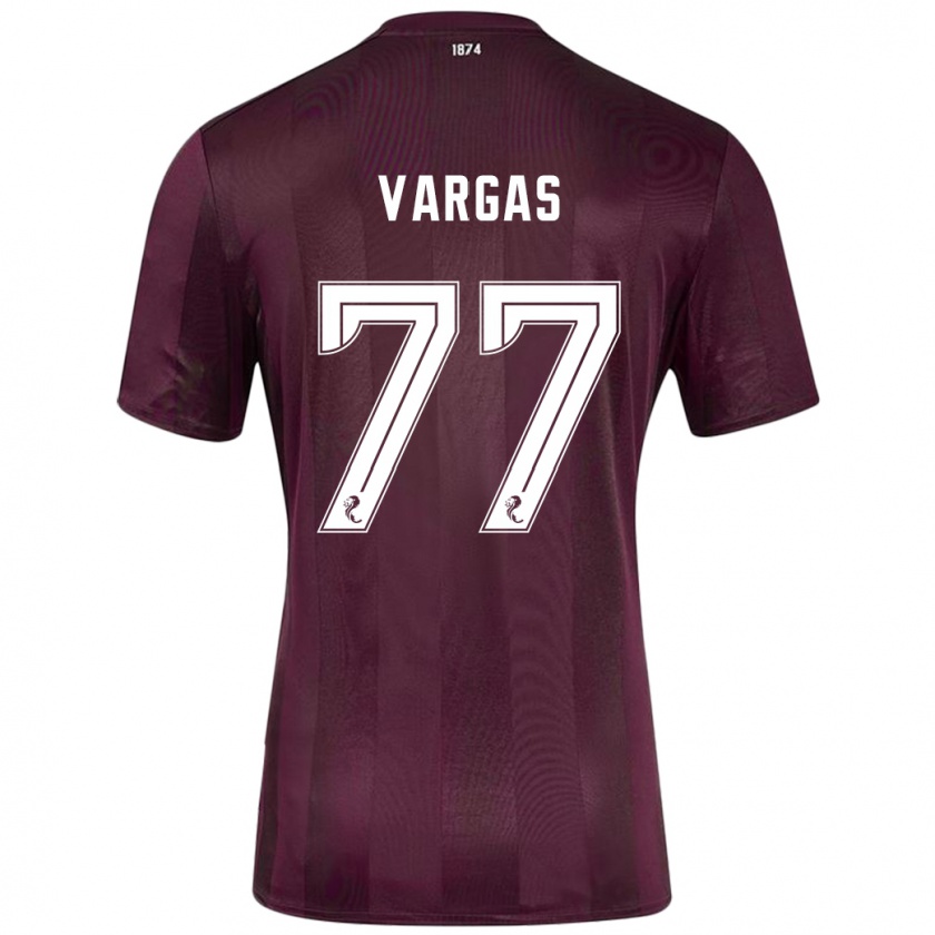 Kandiny Niño Camiseta Kenneth Vargas #77 Borgoña 1ª Equipación 2024/25 La Camisa