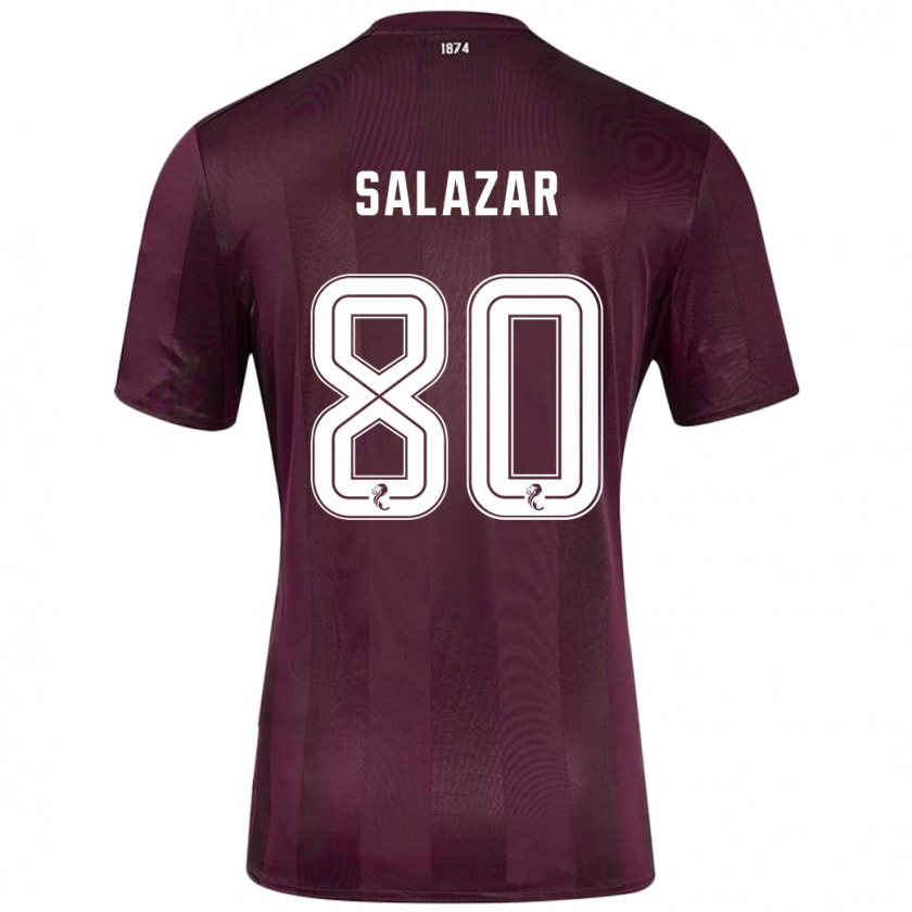 Kandiny Niño Camiseta Andrés Salazar #80 Borgoña 1ª Equipación 2024/25 La Camisa