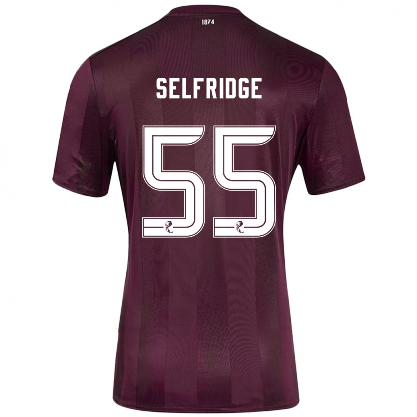 Kandiny Bambino Maglia Louis Selfridge #55 Borgogna Kit Gara Home 2024/25 Maglietta