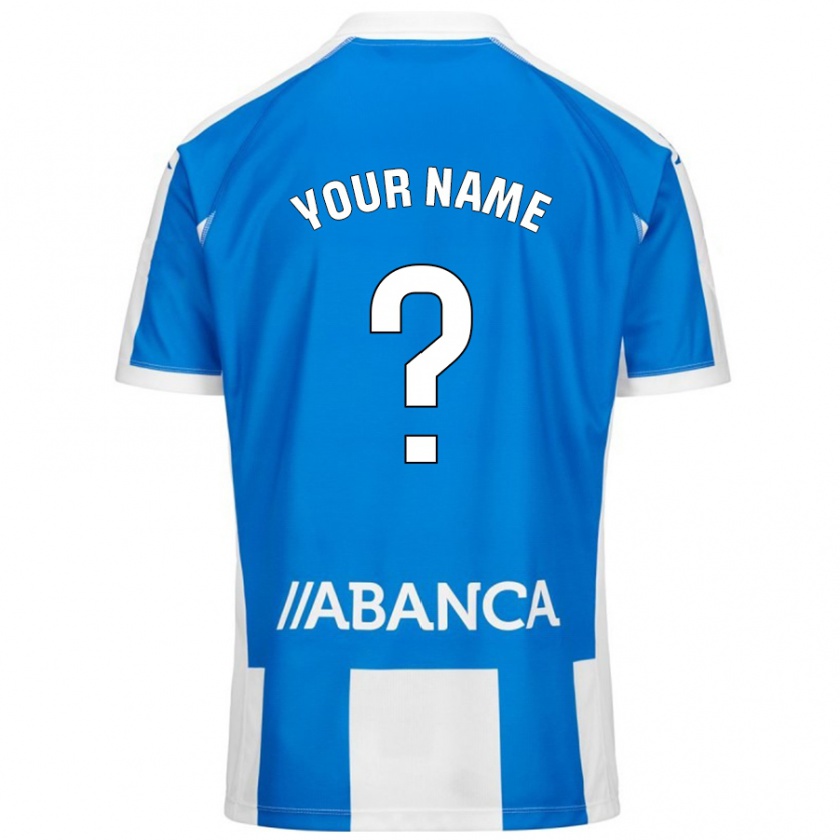 Kandiny Niño Camiseta Su Nombre #0 Azul Blanco 1ª Equipación 2024/25 La Camisa