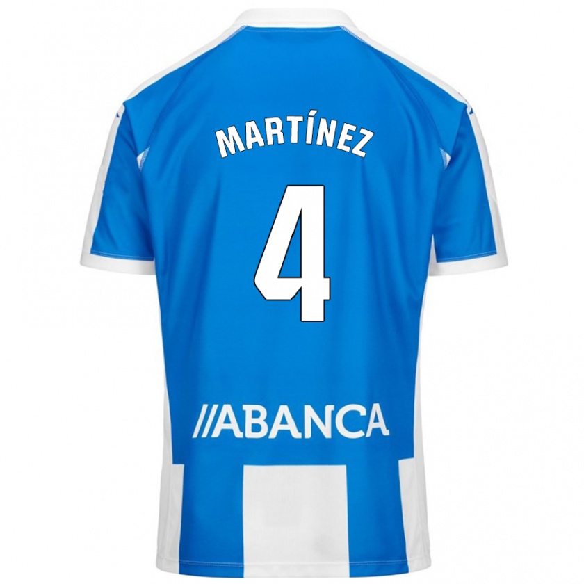 Kandiny Niño Camiseta Pablo Martínez #4 Azul Blanco 1ª Equipación 2024/25 La Camisa