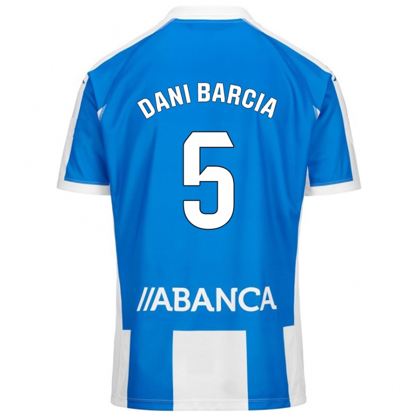 Kandiny Niño Camiseta Dani Barcia #5 Azul Blanco 1ª Equipación 2024/25 La Camisa