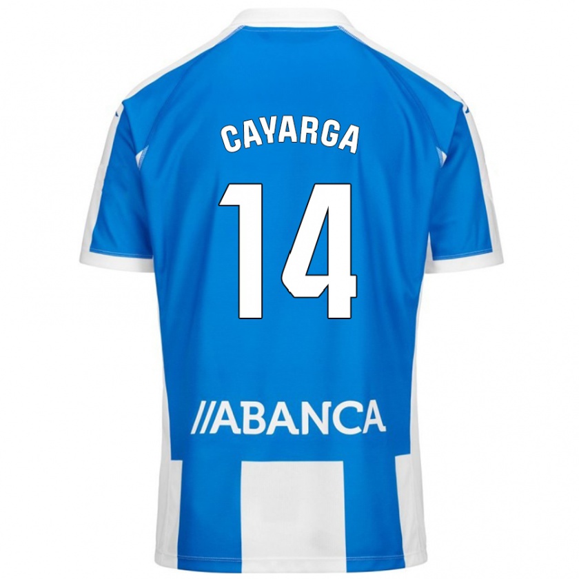 KandinyキッズBerto Cayarga#14ブルーホワイトホームシャツ2024/25ジャージーユニフォーム