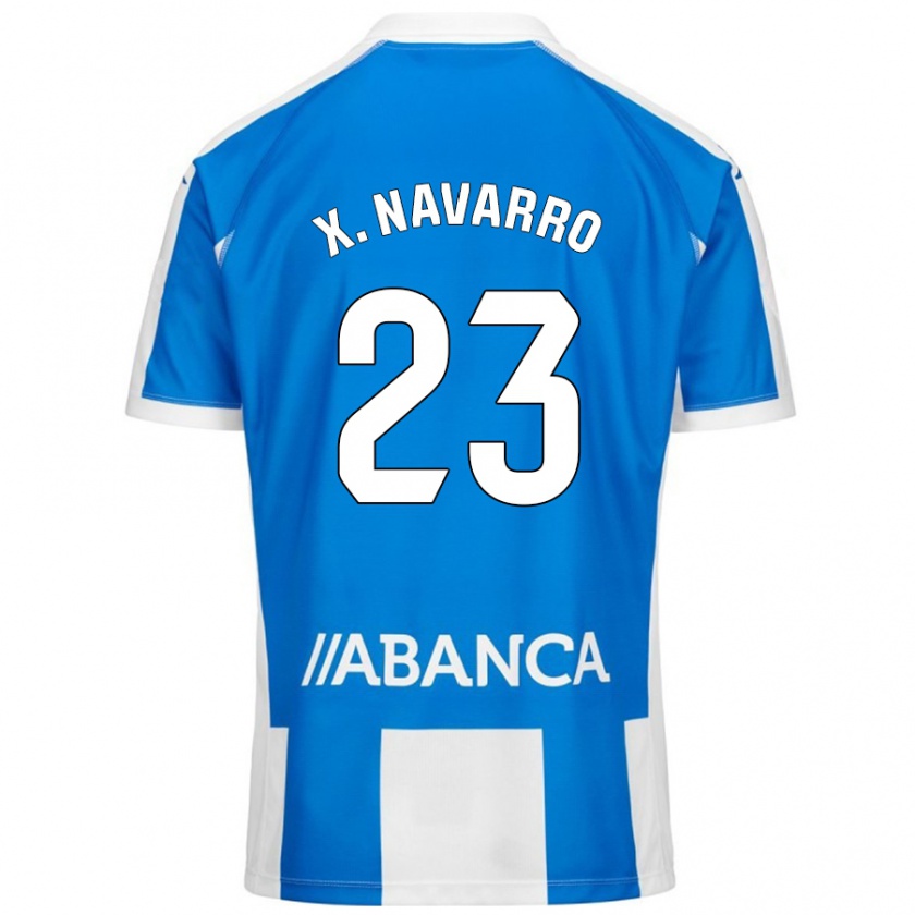 Kandiny Criança Camisola Ximo Navarro #23 Branco Azul Principal 2024/25 Camisa Brasil