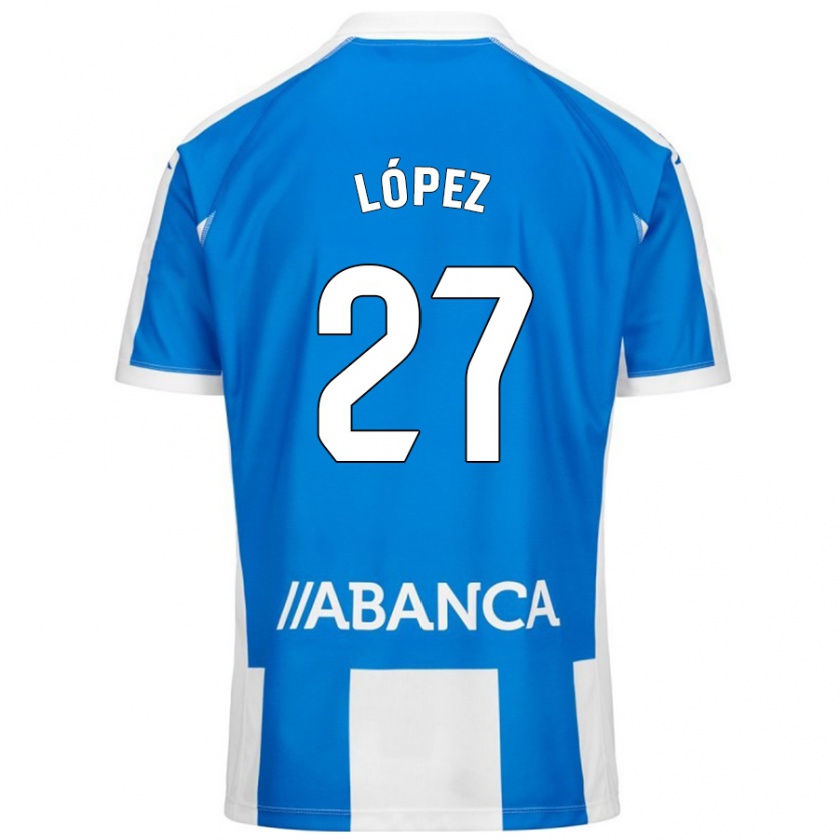 Kandiny Kinder Rubén López #27 Blau Weiß Heimtrikot Trikot 2024/25 T-Shirt Österreich