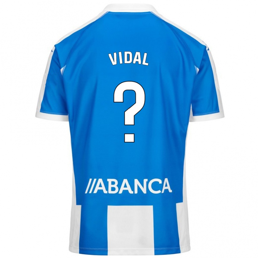 Kandiny Niño Camiseta Iker Vidal #0 Azul Blanco 1ª Equipación 2024/25 La Camisa