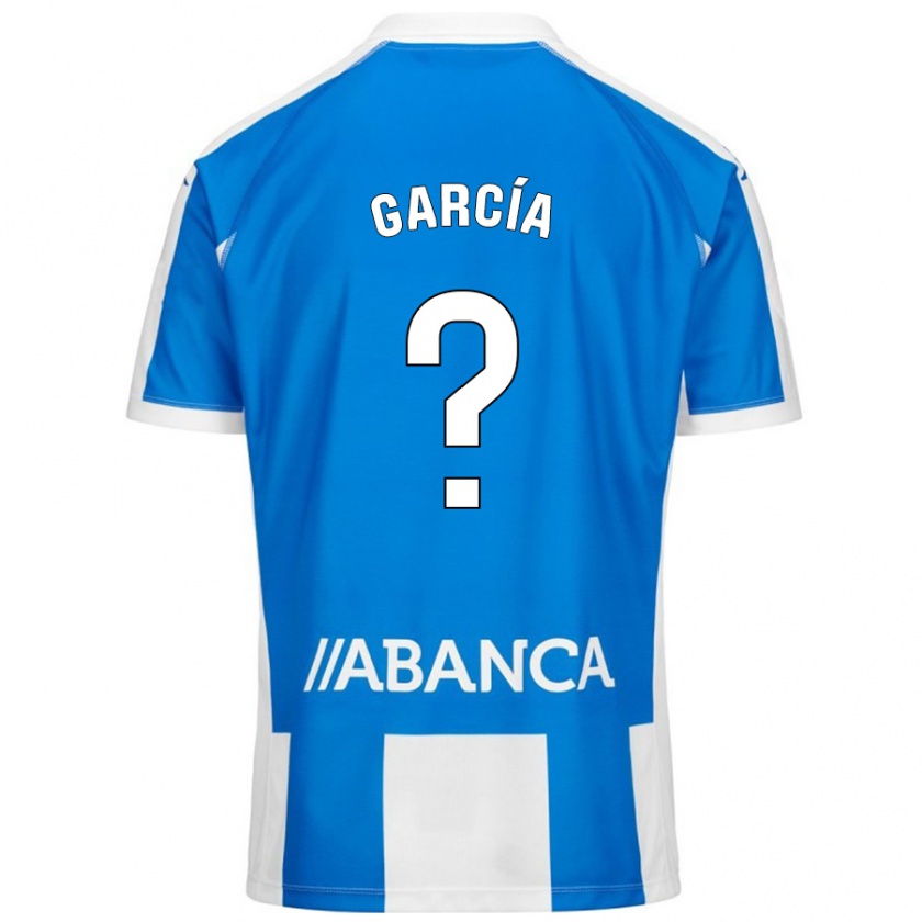 Kandiny Niño Camiseta Pablo García #0 Azul Blanco 1ª Equipación 2024/25 La Camisa