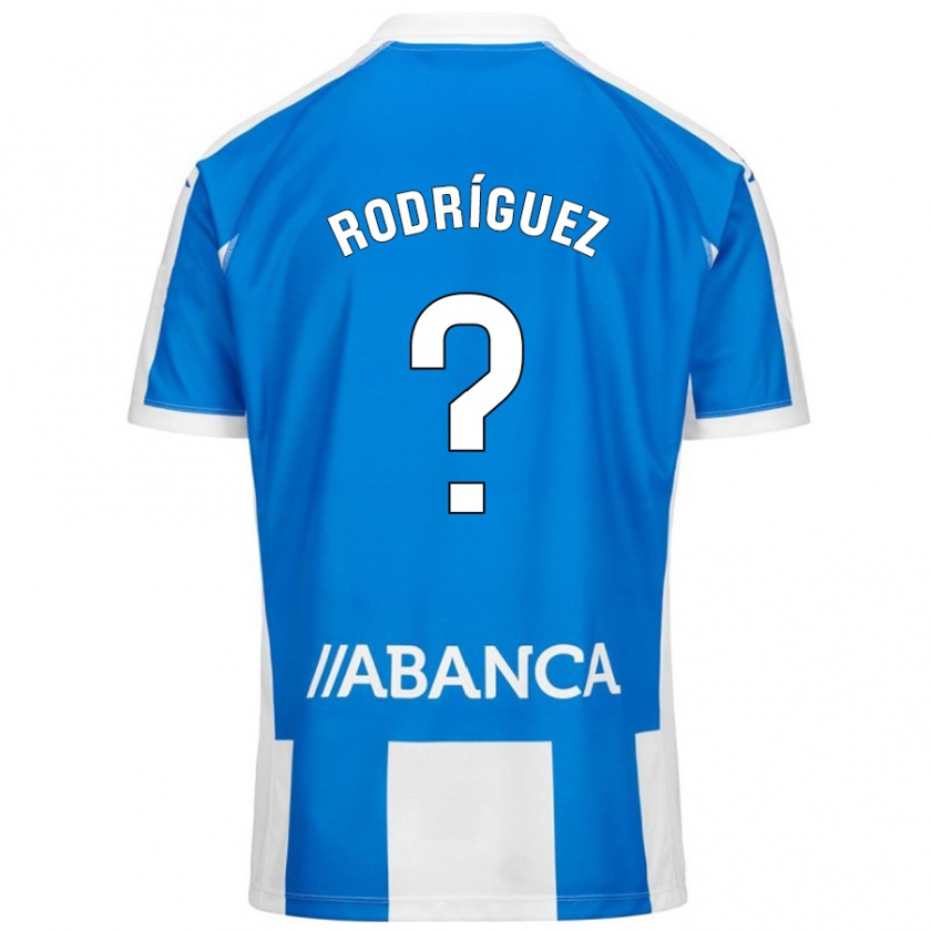 Kandiny Niño Camiseta Carlos Rodríguez #0 Azul Blanco 1ª Equipación 2024/25 La Camisa