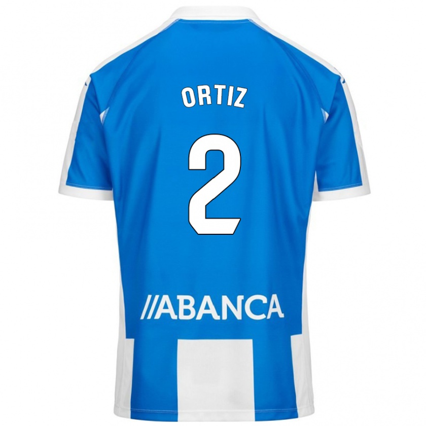 Kandiny Niño Camiseta Samara Ortiz #2 Azul Blanco 1ª Equipación 2024/25 La Camisa