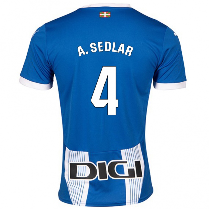 Kandiny Niño Camiseta Aleksandar Sedlar #4 Azul 1ª Equipación 2024/25 La Camisa