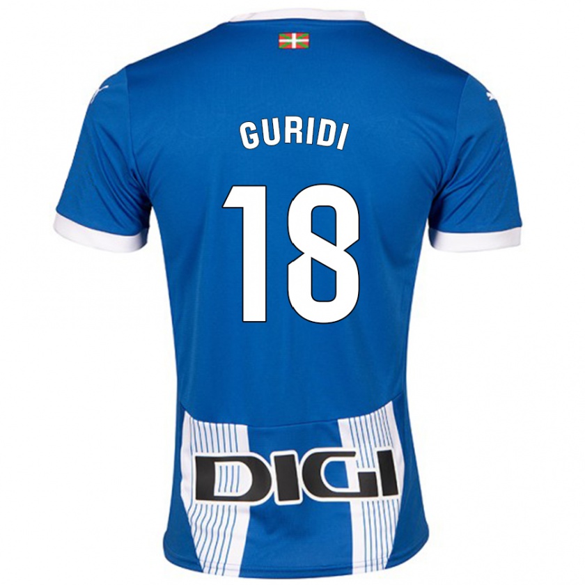 Kandiny Criança Camisola Jon Guridi #18 Azul Principal 2024/25 Camisa Brasil