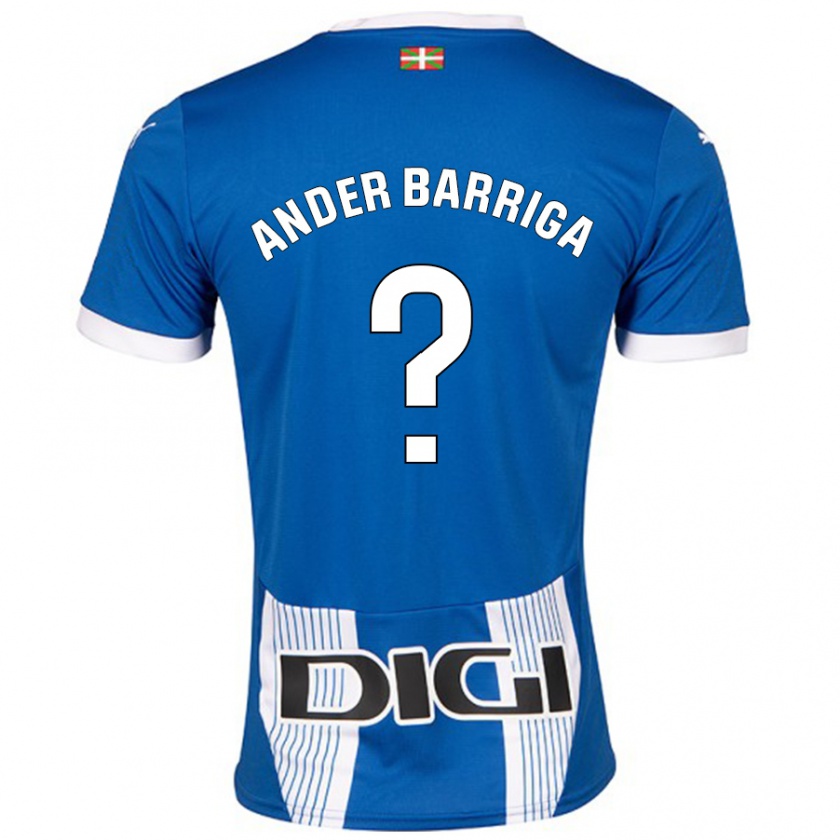 Kandiny Niño Camiseta Jon Ander Barriga #0 Azul 1ª Equipación 2024/25 La Camisa