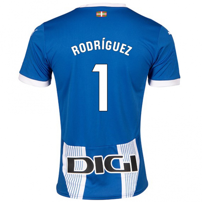 Kandiny Kinderen Adrián Rodríguez #1 Blauw Thuisshirt Thuistenue 2024/25 T-Shirt België