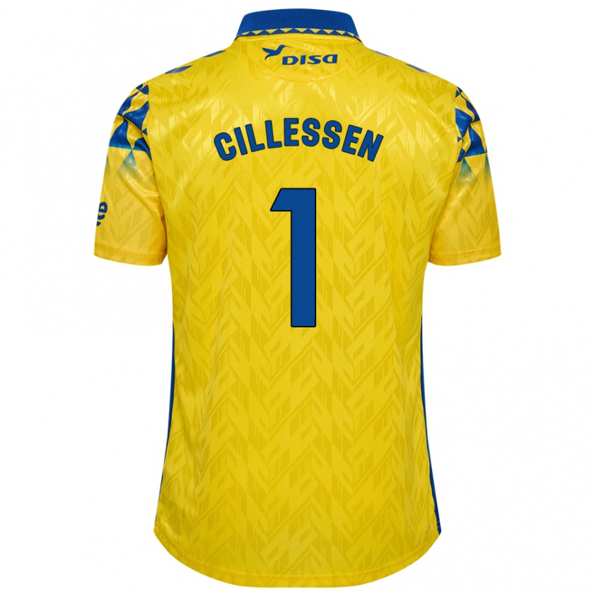 Kandiny Bambino Maglia Jasper Cillessen #1 Giallo Blu Kit Gara Home 2024/25 Maglietta