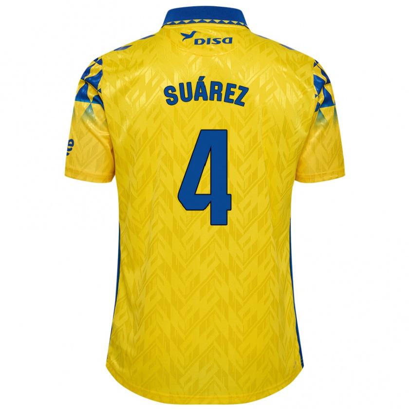 Kandiny Niño Camiseta Alex Suárez #4 Amarillo Azul 1ª Equipación 2024/25 La Camisa México