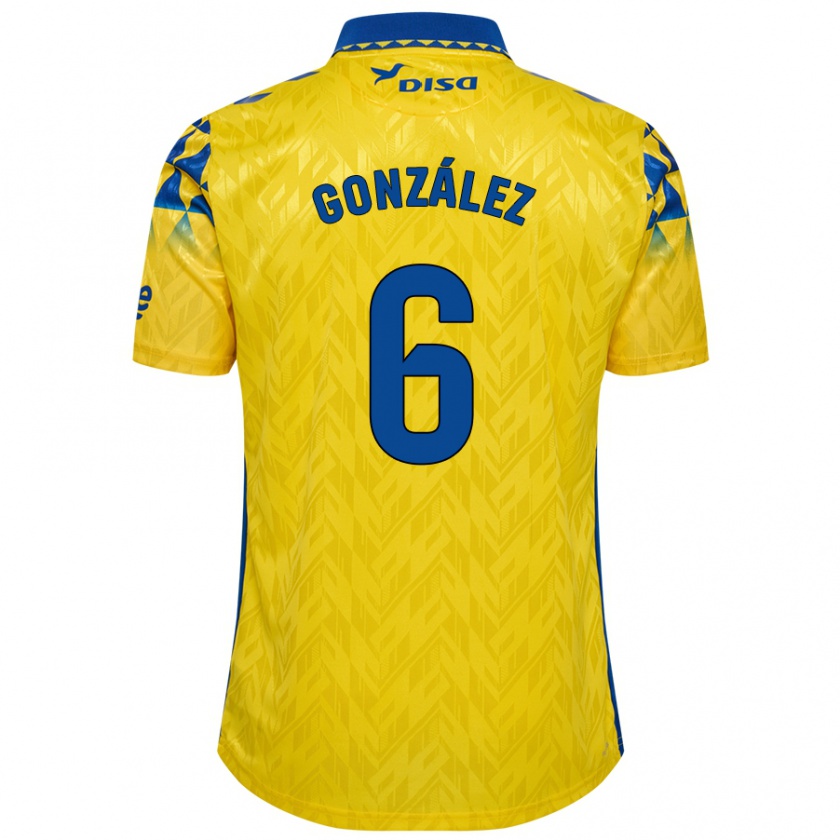 Kandiny Niño Camiseta Fabio González #6 Amarillo Azul 1ª Equipación 2024/25 La Camisa