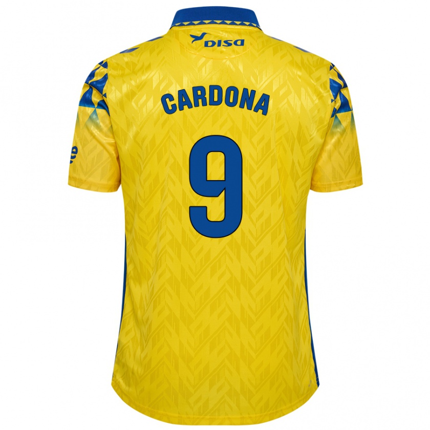 Kandiny Niño Camiseta Marc Cardona #9 Amarillo Azul 1ª Equipación 2024/25 La Camisa