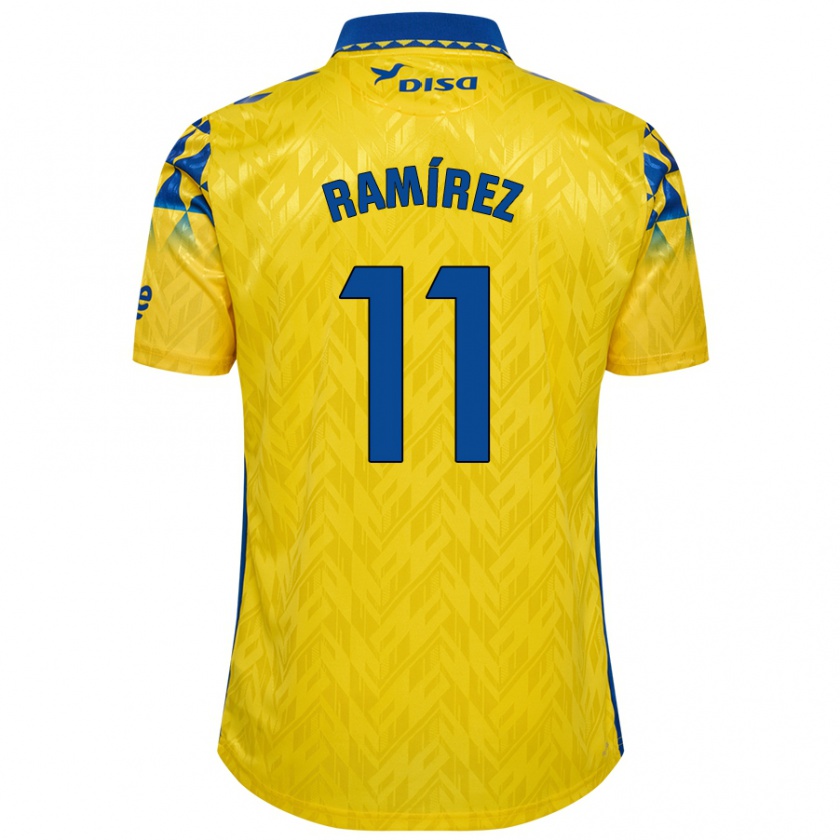 Kandiny Bambino Maglia Benito Ramírez #11 Giallo Blu Kit Gara Home 2024/25 Maglietta